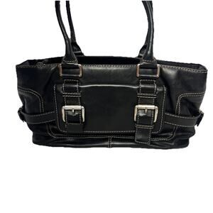 Michael Kors Womens Black Leather Satchel Bag Purse Handbag